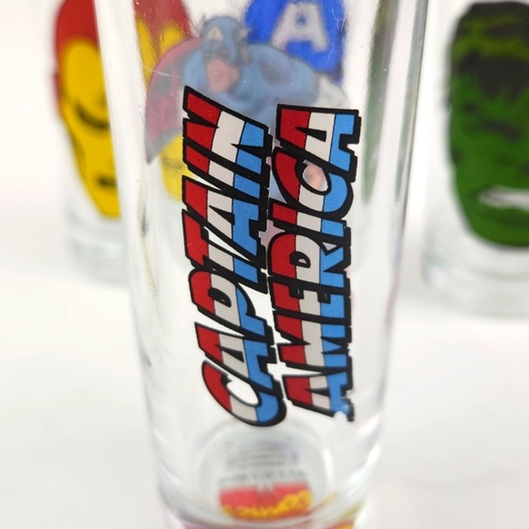 MARVEL Set of 4 2 Oz glasses: Hulk, Capt. AMERICA, Iron Man, 2010 - Picture 17 of 17